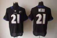 Nike Ravens -21 Lardarius Webb Black Alternate With Art Patch Stitched NFL Elite Jersey