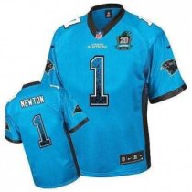Nike Panthers -1 Cam Newton Blue Alternate With 20TH Season Patch Stitched Drift Fashion Jersey