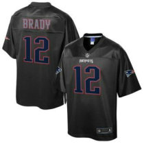 Nike New England Patriots -12 Tom Brady Black NFL Pro Line Black Reverse Fashion Game Jersey