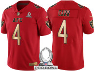 OAKLAND RAIDERS -4 DEREK CARR AFC 2017 PRO BOWL RED GOLD LIMITED JERSEY