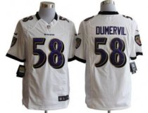 Nike Ravens -58 Elvis Dumervil White Men Stitched NFL Game Jersey