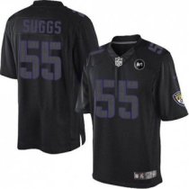 Nike Ravens -55 Terrell Suggs Black With Art Patch Stitched NFL Impact Limited Jersey