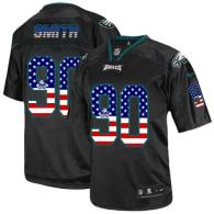 Nike Philadelphia Eagles #90 Marcus Smith Black Men's Stitched NFL Elite USA Flag Fashion Jersey