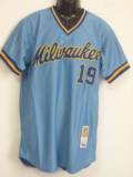 Mitchell and Ness Milwaukee Brewers -19 Robin Yount Stitched Blue Throwback MLB Jersey