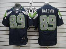 Nike Seattle Seahawks #89 Doug Baldwin Steel Blue Team Color Super Bowl XLIX Men's Stitched NFL Elit