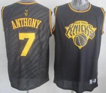 New York Knicks -7 Carmelo Anthony Black Precious Metals Fashion Stitched NBA Jersey