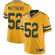 Nike Packers -52 Clay Matthews Yellow Stitched NFL Limited Rush Jersey