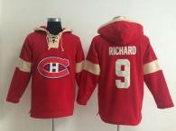 Montreal Canadiens -9 Maurice Richard Red Pullover NHL Hoodie
