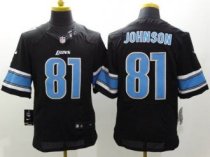 Nike Detroit Lions -81 Calvin Johnson Black Alternate NFL Elite Jersey