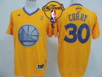 Golden State Warriors -30 Stephen Curry Gold 2013 Christmas Day Swingman The Finals Patch Stitched N