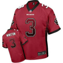 Nike Tampa Bay Buccaneers -3 Jameis Winston Red Team Color Stitched NFL Elite Drift Fashion Jersey