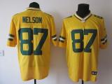 Nike Green Bay Packers #87 Jordy Nelson Yellow Alternate Men's Stitched NFL Elite Jersey