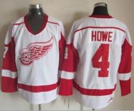 Detroit Red Wings -4 Gordie Howe White CCM Throwback Stitched NHL Jersey