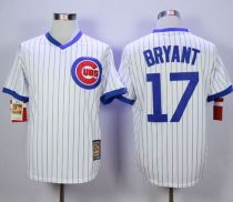 Chicago Cubs -17 Kris Bryant White Strip Home Cooperstown Stitched MLB Jersey