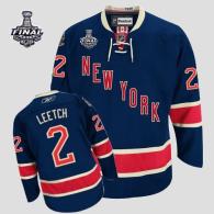 New York Rangers -2 Brian Leetch Dark Blue Third With 2014 Stanley Cup Finals Stitched NHL Jersey