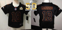 Toddler Nike Denver Broncos #18 Peyton Manning Lights Out Black Super Bowl 50 Stitched NFL Elite Jer