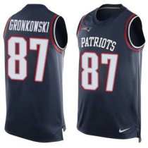 Nike New England Patriots -87 Rob Gronkowski Navy Blue Team Color Stitched NFL Limited Tank Top Jers