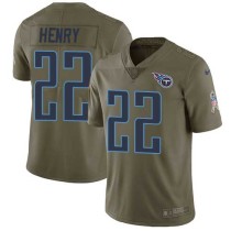Nike Titans -22 Derrick Henry Olive Stitched NFL Limited 2017 Salute to Service Jersey