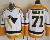 Pittsburgh Penguins -71 Evgeni Malkin White Yellow CCM Throwback Stitched NHL Jersey