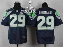 Nike Seattle Seahawks #29 Earl Thomas III Steel Blue Team Color Super Bowl XLIX Men‘s Stitched NFL E