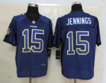 2013 NEW Nike Minnesota Vikings 15 Jennings Drift Fashion Purple Elite Jerseys