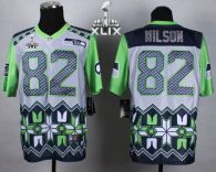 Nike Seattle Seahawks #82 Luke Willson Grey Super Bowl XLIX Men‘s Stitched NFL Elite Noble Fashion J