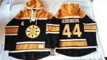 Boston Bruins -44 Dennis Seidenberg Black Sawyer Hooded Sweatshirt Stitched NHL Jersey