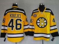 Boston Bruins -46 David Krejci Stitched Winter Classic Yellow NHL Jersey