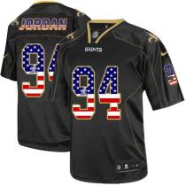 Nike New Orleans Saints #94 Cameron Jordan Black Men's Stitched NFL Elite USA Flag Fashion Jersey