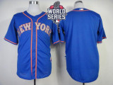 New York Mets Blank Blue Alternate Road Cool Base W 2015 World Series Patch Stitched MLB Jersey
