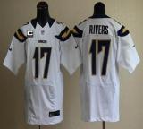 Nike San Diego Chargers #17 Philip Rivers White With C Patch Men‘s Stitched NFL Elite Jersey