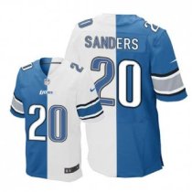 Nike Lions -20 Barry Sanders Blue White Stitched NFL Elite Split Jersey