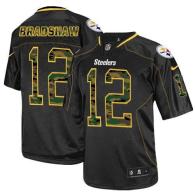 Nike Pittsburgh Steelers #12 Terry Bradshaw Black Men's Stitched NFL Elite Camo Fashion Jersey