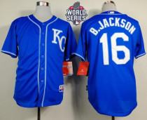 Kansas City Royals -16 Bo Jackson Light Blue Alternate 2 Cool Base W 2015 World Series Patch Stitche