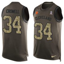 Nike Browns -34 Isaiah Crowell Green Stitched NFL Limited Salute To Service Tank Top Jersey