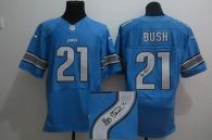 Nike Detroit Lions #21 Reggie Bush Blue Team Color Men's Stitched NFL Elite Autographed Jersey