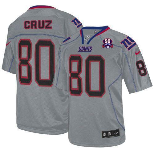 Nike New York Giants #80 Victor Cruz Lights Out Grey With 1925-2014 Season Patch Men's Stitched NFL