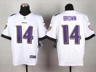 Nike Ravens -14 Marlon Brown White Men's Stitched NFL New Elite Jersey