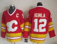 Calgary Flames -12 Jarome Iginla Red CCM Throwback Stitched NHL Jersey