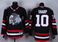 Chicago Blackhawks -10 Patrick Sharp Black White Skull 2014 Stadium Series Stitched NHL Jersey