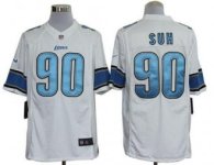 Nike Lions -90 Ndamukong Suh White Stitched NFL Limited Jersey