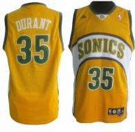 Oklahoma City Thunder -35 Kevin Durant Yellow Seattle SuperSonics Style Stitched NBA Jersey