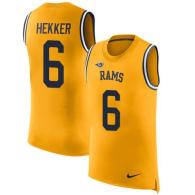 Nike Rams -6 Johnny Hekker Gold Stitched NFL Limited Rush Tank Top Jersey