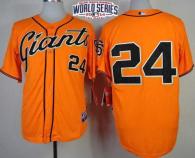 San Francisco Giants #24 Willie Mays Orange Cool Base W 2014 World Series Patch Stitched MLB Jersey