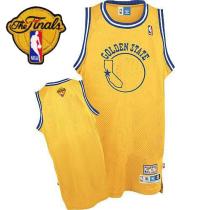 Golden State Warriors Blank Gold Throwback The Finals Patch Stitched NBA Jersey