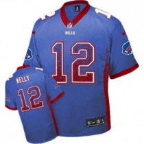 Nike Bills -12 Jim Kelly Royal Blue Team Color Stitched NFL Elite Drift Fashion Jersey