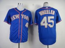 New York Mets -45 Zack Wheeler Blue Grey NO Alternate Road Cool Base Stitched MLB Jersey