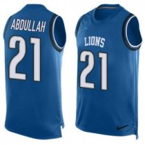 Nike Lions -21 Ameer Abdullah Blue Team Color Stitched NFL Limited Tank Top Jersey