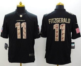 Nike Arizona Cardinals -11 Larry Fitzgerald Black NFL Limited Salute to Service Jersey