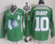 Chicago Blackhawks -10 Patrick Sharp Green Practice 2015 Stanley Cup Stitched NHL Jersey